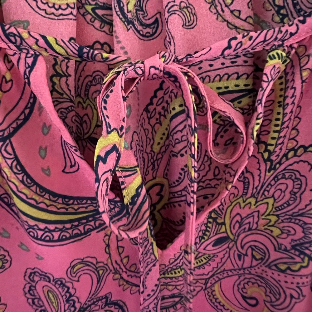 Maurices Flutter Sleeve Blouse in Orange and Pink - Picture 3 of 5